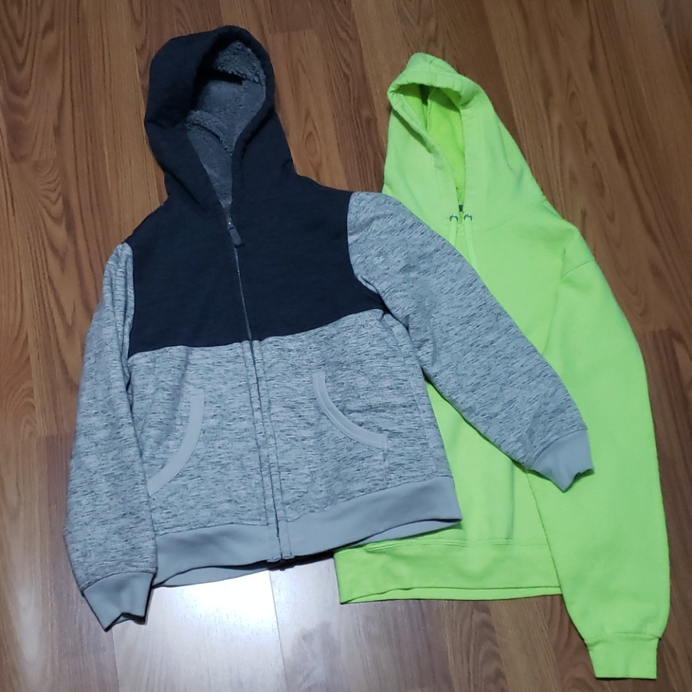 2 Boys L zip up Hoodie Sweatshirt NWOT lot